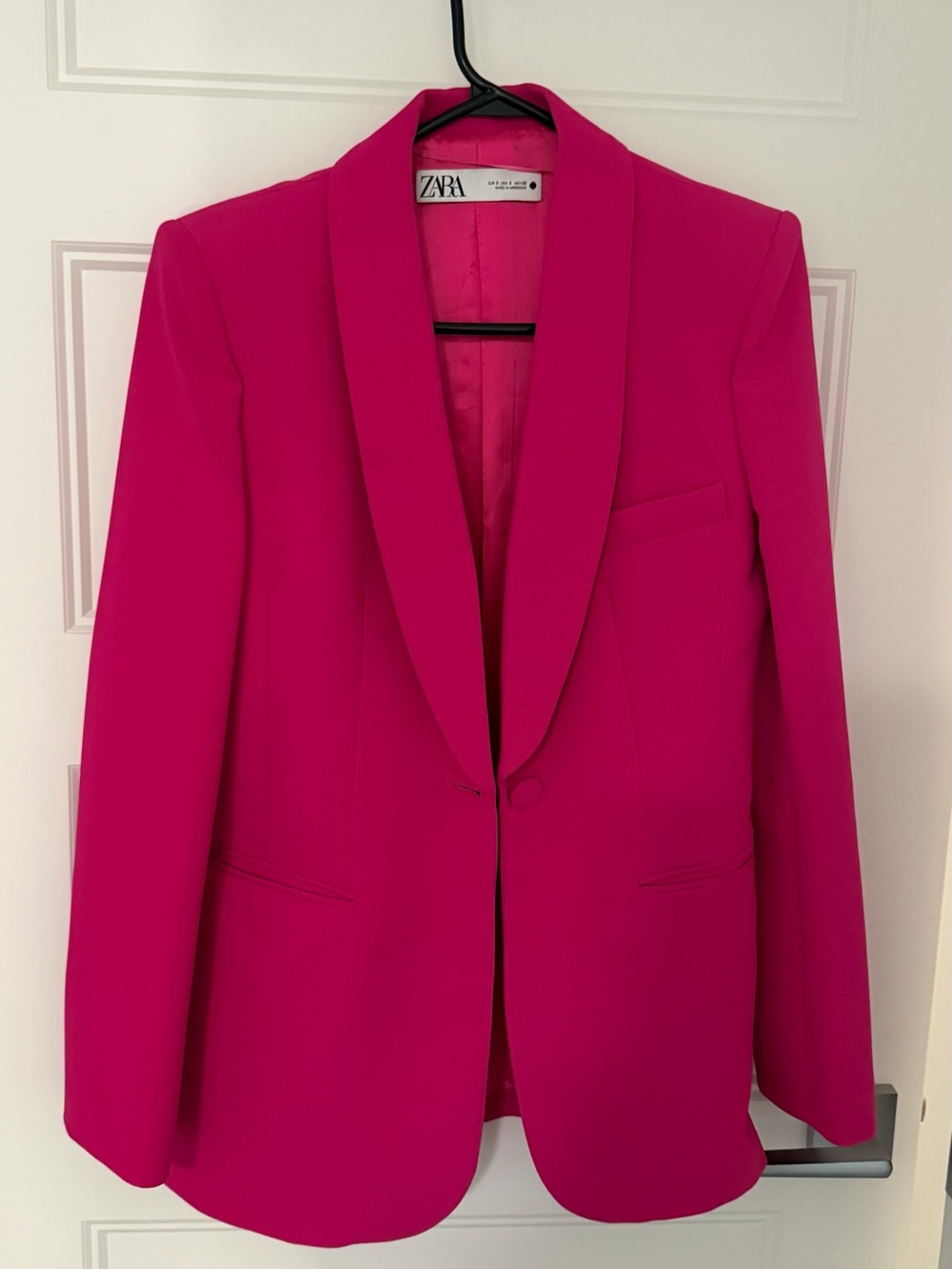 ZARA Bright Fuchsia Shawl Collar Blazer